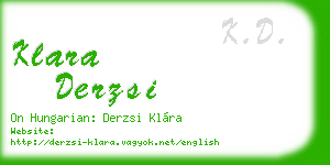 klara derzsi business card